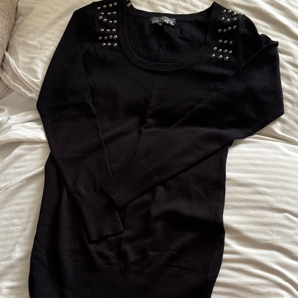 Almost Famous Black Studded Sweater